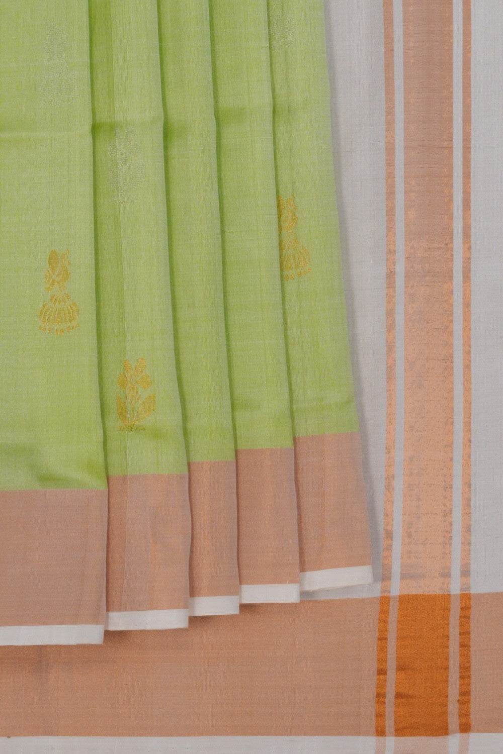 Image of Uppada Silk Neon Green Saree